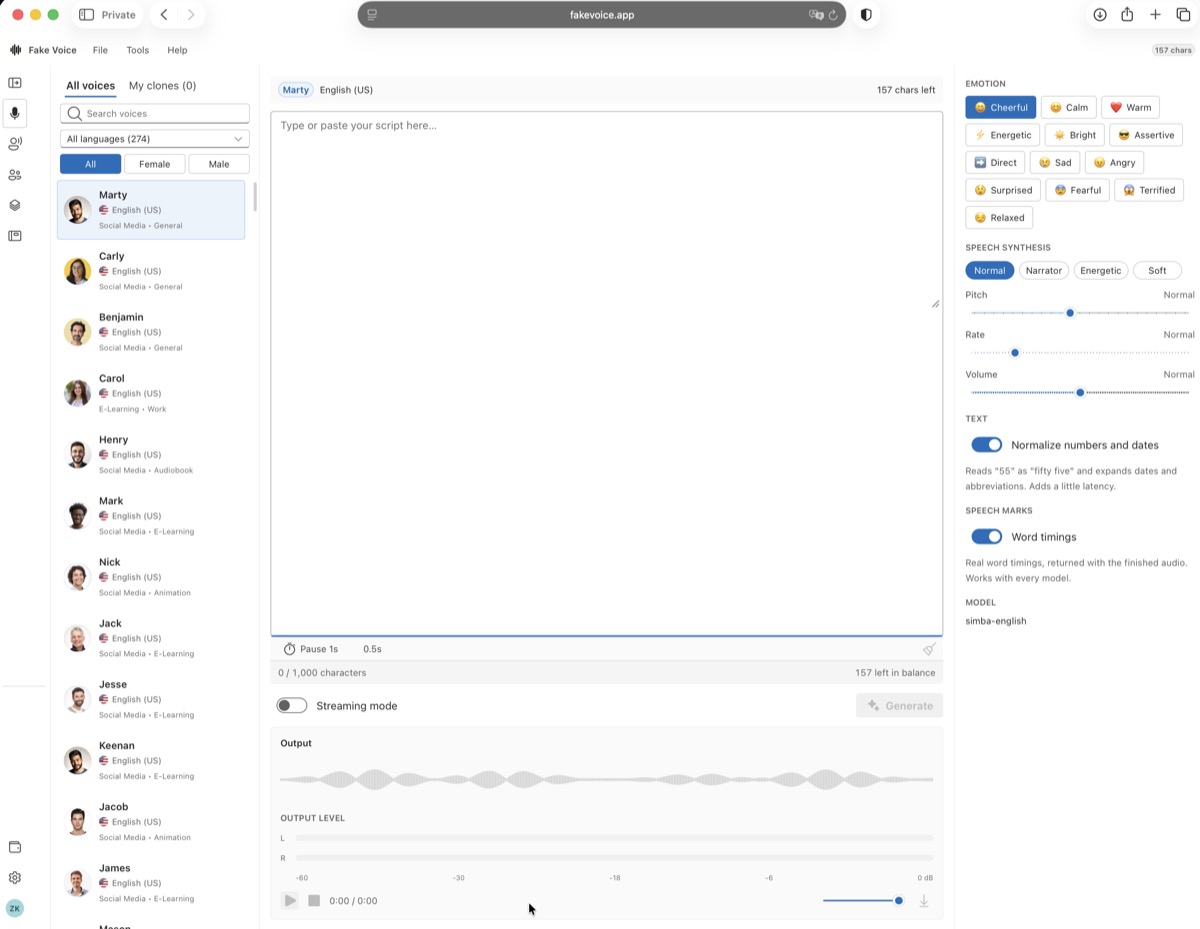 Fake Voice Web Portal Studio